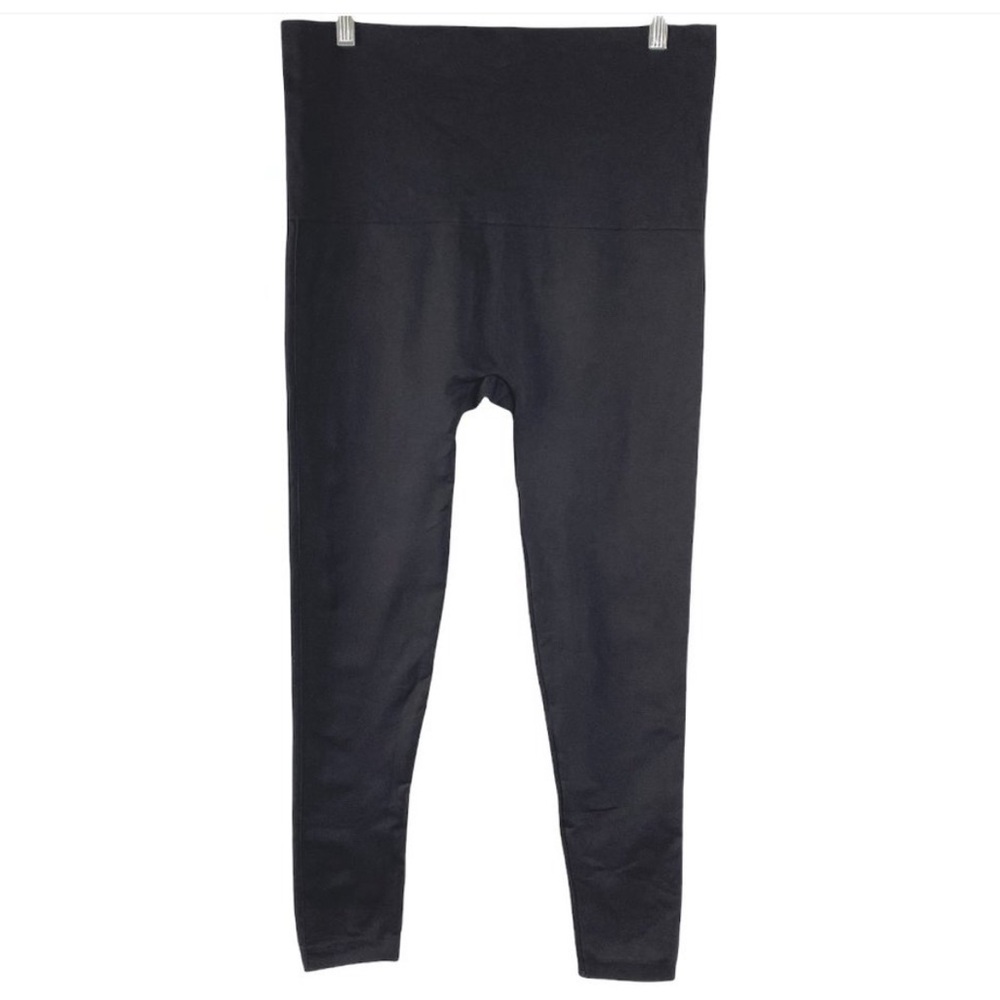 Spanx Seamless Leggings Black Solid Nylon Spandex Women's 3X